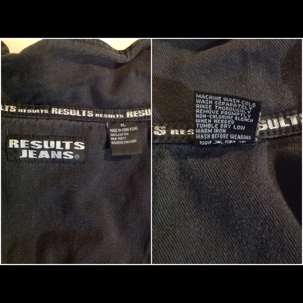 Men's Size Xl Results Jeans 1/4 Zip Denim Pullover View 6